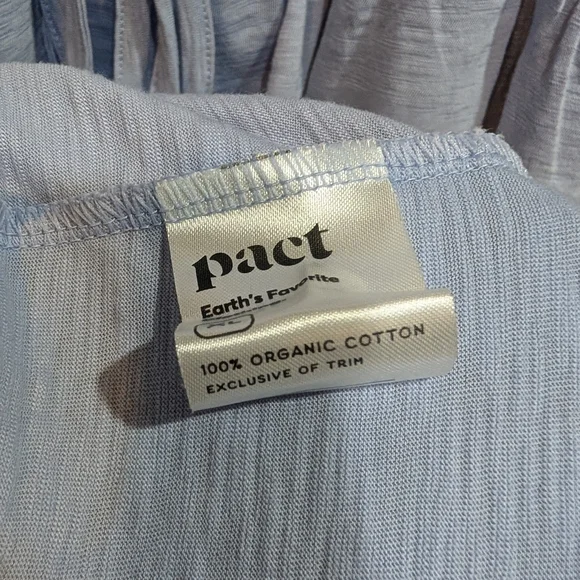 Pact Organic Cotton Relaxed Slub Tank Maxi Dress Cornflower Blue Size XL - Picture 4 of 4